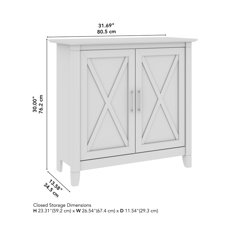 Key West Small Storage Cabinet with Doors in Washed Gray - Engineered Wood