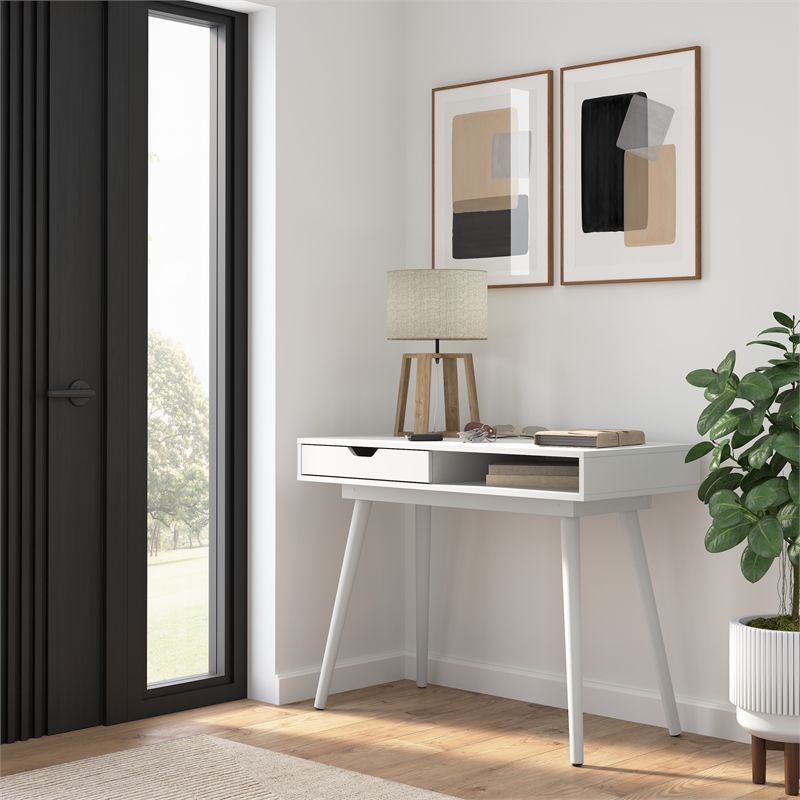 Nora 40W Writing Desk in Pure White by Bush Furniture - Engineered Wood