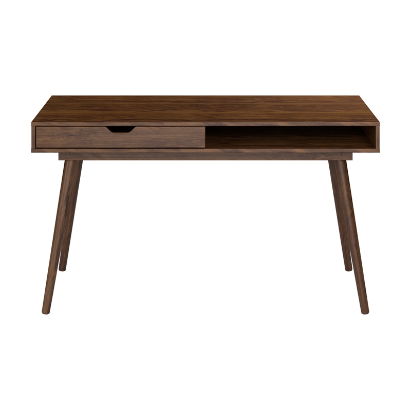 Nora 54W Writing Desk in Dark Walnut by Bush Furniture - Engineered Wood