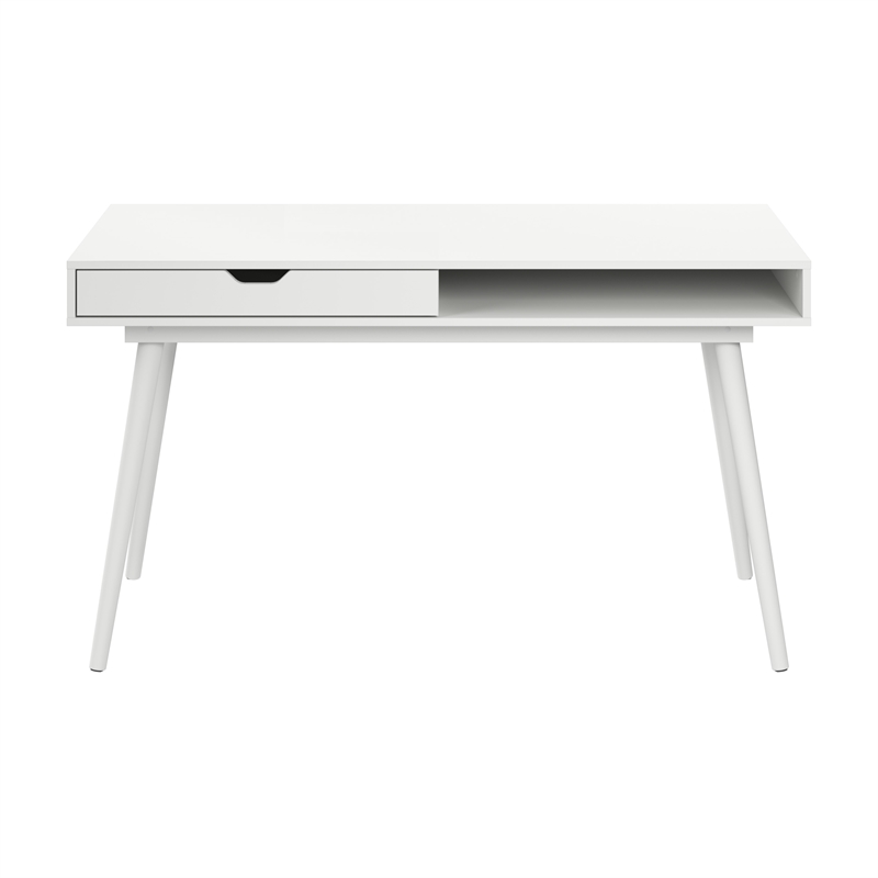 Nora 54W Writing Desk in Pure White by Bush Furniture - Engineered Wood