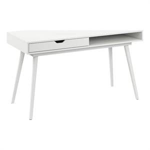 Nora 54W Writing Desk in Pure White by Bush Furniture - Engineered Wood