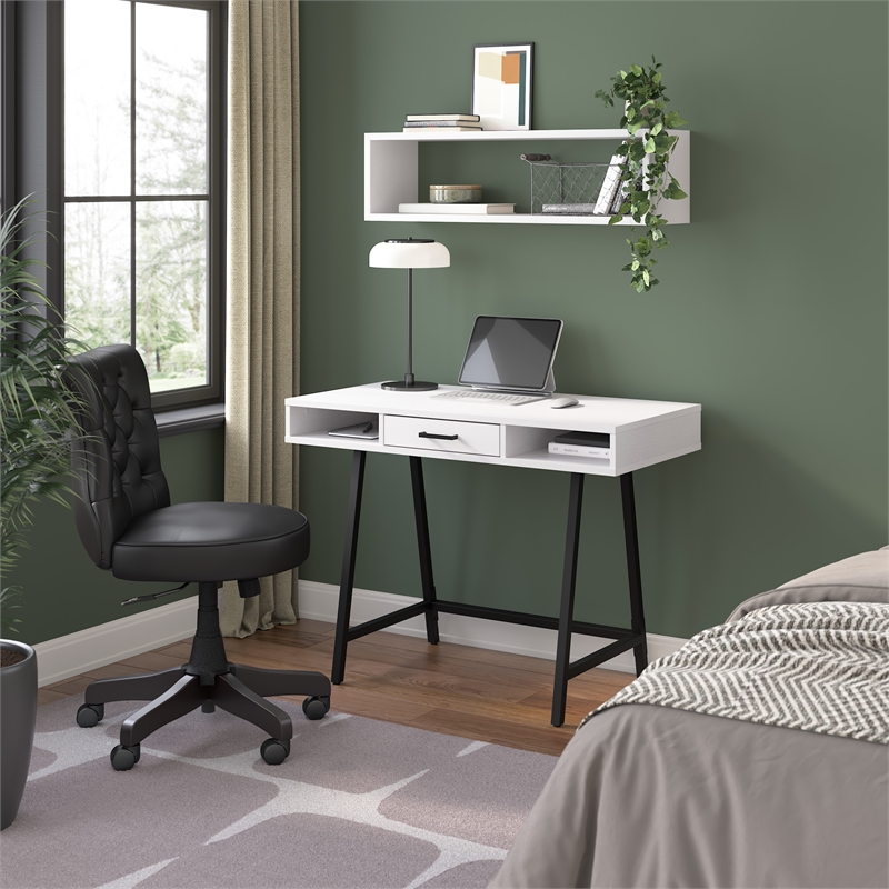 Steele 40W Writing Desk in Pure White Oak by Bush Furniture - Engineered Wood