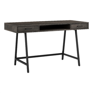 Steele 54W Writing Desk in Dark Gray Hickory by Bush Furniture - Engineered Wood
