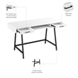 Steele 54W Writing Desk in Pure White Oak by Bush Furniture - Engineered Wood