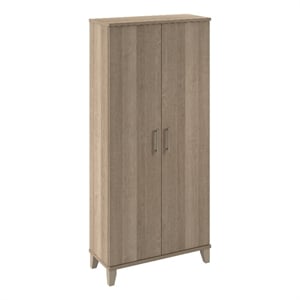 Somerset Tall Storage Cabinet with Doors in Ash Gray - Engineered Wood