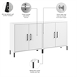 Essence Low Storage Cabinet with Doors - Set of 2 - Engineered Wood