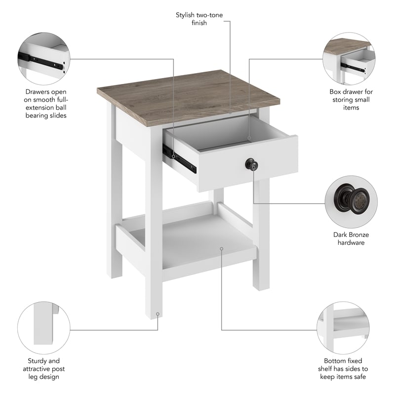 Mayfield Farmhouse Living Room End Table - Engineered Wood