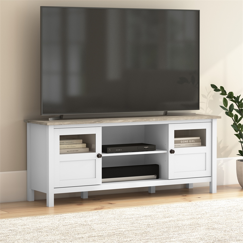 Mayfield 60W TV Stand with Doors and Shelves - Engineered Wood