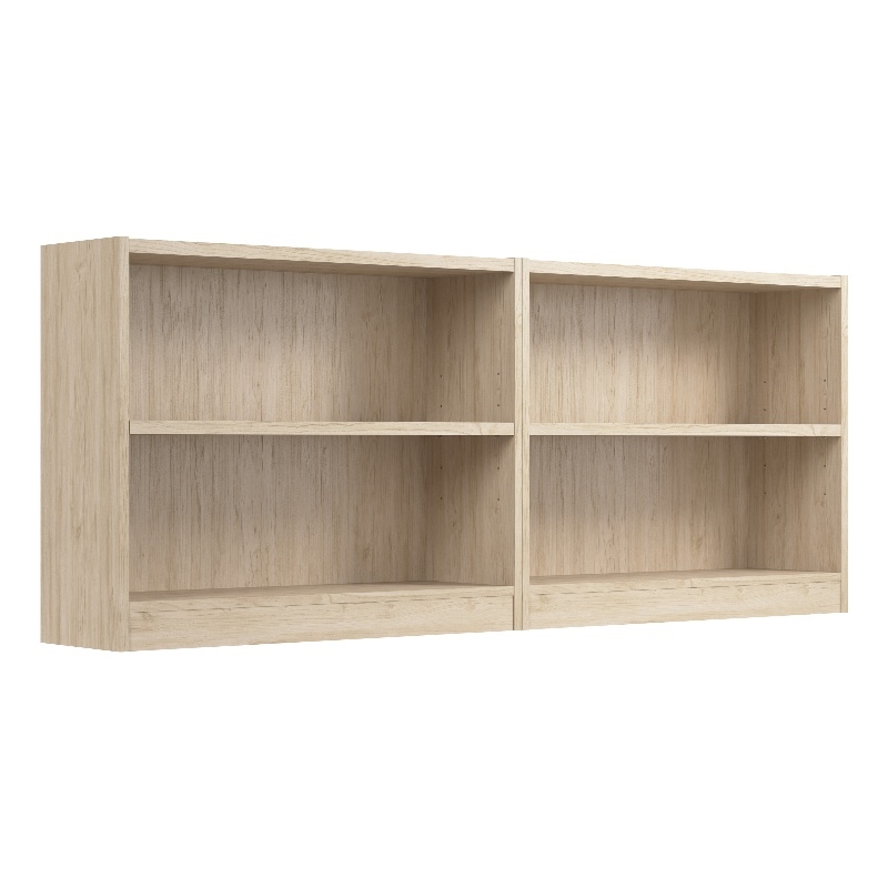 Universal Small 2 Shelf Bookcase Set in Natural Elm - Engineered Wood