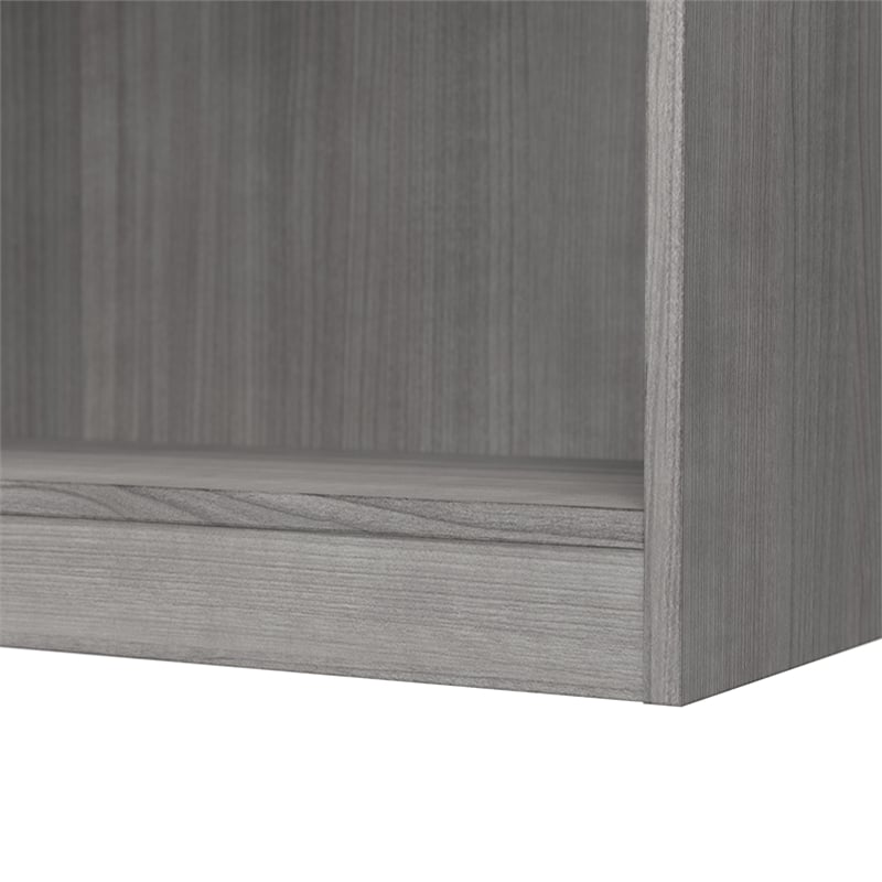 Universal Small 2 Shelf Bookcase in Platinum Gray - Engineered Wood