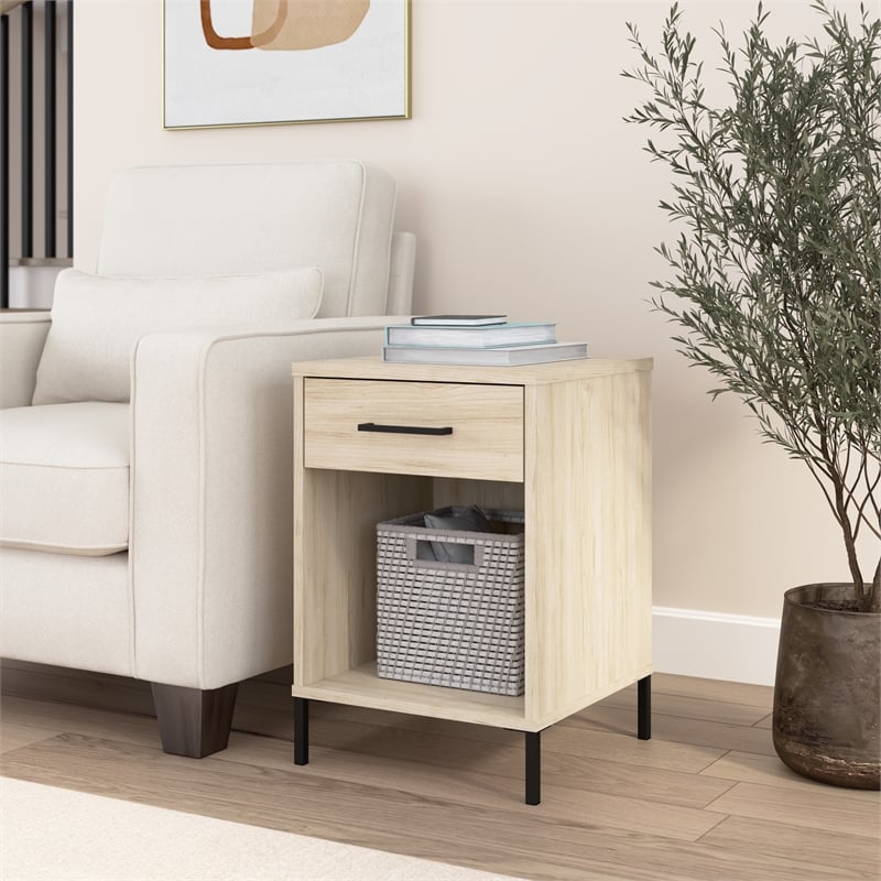 Essence End Table with Drawer in Natural Elm - Engineered Wood
