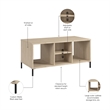 Essence Coffee Table with Shelves in Natural Elm - Engineered Wood