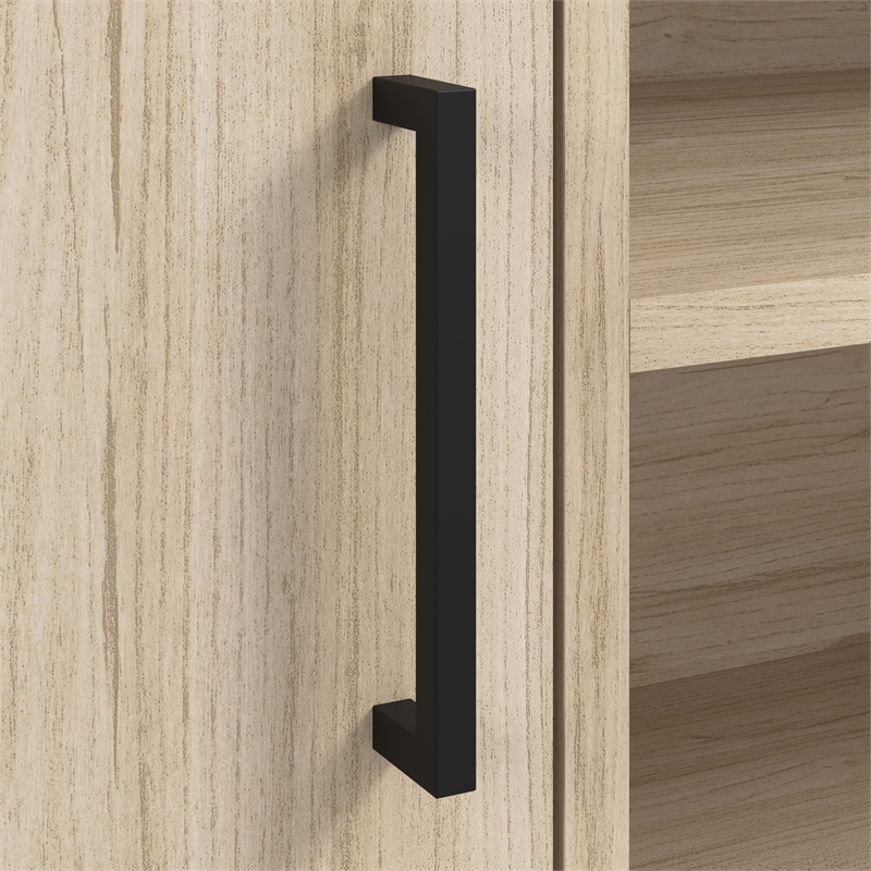 Essence 58W TV Stand with Doors and Shelves in Natural Elm - Engineered Wood