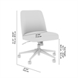 Serenity Mid Back Armless Office Chair with Wheels in Cool Gray Fabric