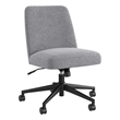 Serenity Mid Back Armless Office Chair with Wheels in Cool Gray Fabric