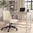 Serenity Mid Back Armless Office Chair with Wheels in Soft Beige Fabric