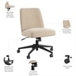 Serenity Mid Back Armless Office Chair with Wheels in Soft Beige Fabric