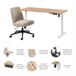Energize Height Adjustable Standing Desk and Chair in Maple - Engineered Wood