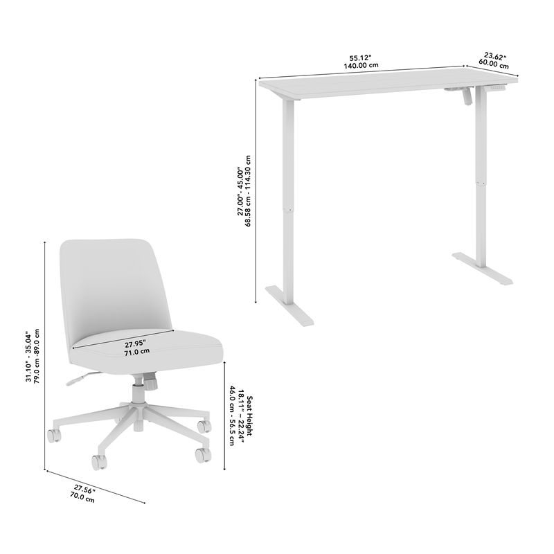 Energize Height Adjustable Standing Desk and Chair in Maple - Engineered Wood