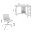 Key West 34W Small Corner Desk and Chair Set in Washed Gray - Engineered Wood