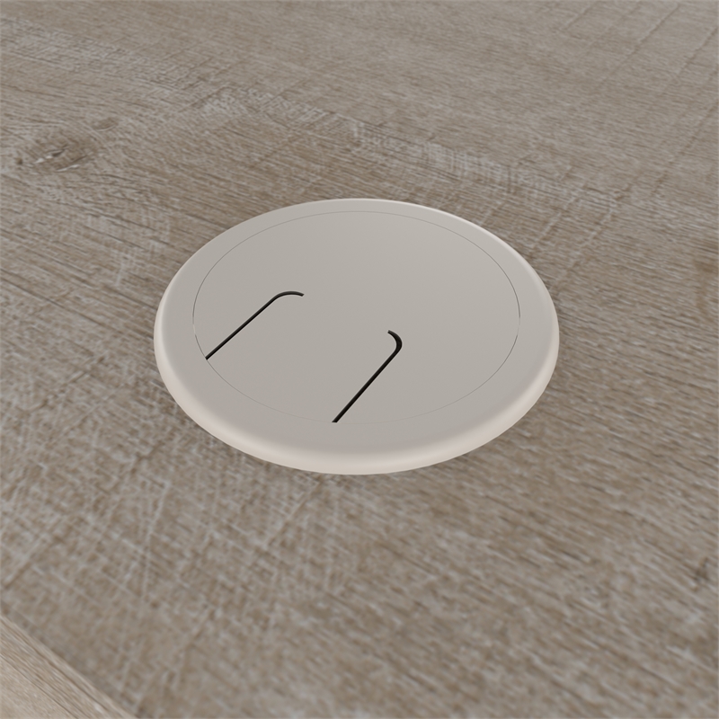 Key West 34W Small Corner Desk and Chair Set in Washed Gray - Engineered Wood