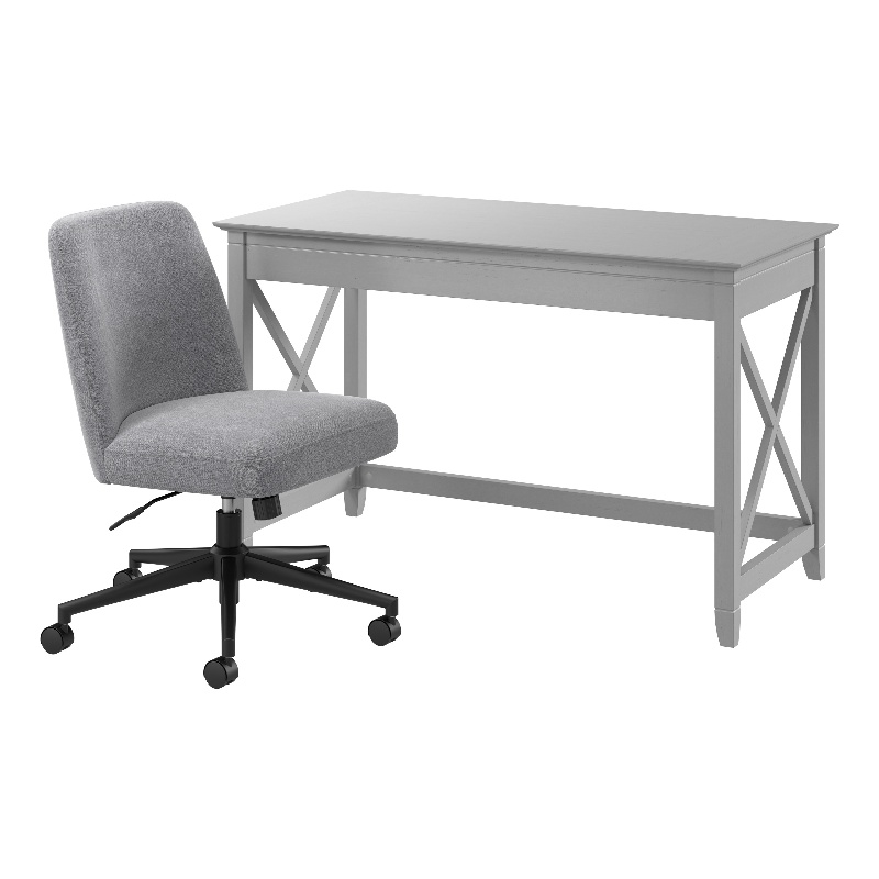 Key West 48W x 24D Writing Desk and Chair Set in Cape Cod Gray - Engineered Wood