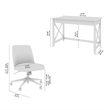 Key West 48W x 24D Writing Desk and Chair Set in Washed Gray - Engineered Wood