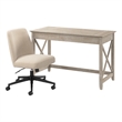 Key West 48W x 24D Writing Desk and Chair Set in Washed Gray - Engineered Wood