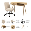 Nora 40W x 20D Small Writing Desk and Chair Set in Natural Oak - Engineered Wood