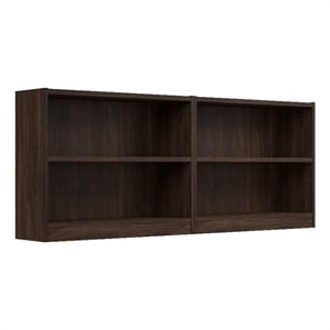 Universal Small 2 Shelf Bookcase Set in Black Walnut - Engineered Wood