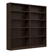 Universal Tall 5 Shelf Bookcase Set in Black Walnut - Engineered Wood