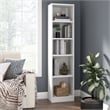 Universal 17W Narrow 5 Shelf Bookcase in White - Engineered Wood