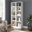 Universal 17W Narrow 5 Shelf Bookcase Set in White - Engineered Wood