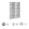 Universal 25W Tall 5 Shelf Bookcase Set in White - Engineered Wood
