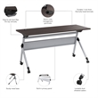 Envision 60 inch W Foldable Training Room Table Storm Gray