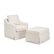 Harper Swivel Accent Chair and Storage Ottoman with Slipcovers - Ivory Fabric