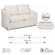Harper 57W Loveseat with Slipcover - Ivory Basketweave Fabric