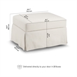 Harper Storage Ottoman with Tray and Slipcover - Ivory Basketweave Fabric