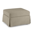 Harper Storage Ottoman with Tray and Slipcover - Sand Basketweave Fabric