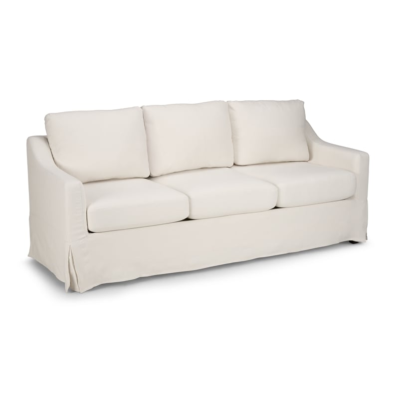 Harper 80W Sofa with Slipcover - Ivory Basketweave Fabric