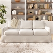 Harper 80W Sofa with Slipcover - Ivory Basketweave Fabric