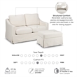 Harper 57W Loveseat & Storage Ottoman with Slipcovers - Ivory Basketweave Fabric