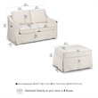 Harper 57W Loveseat & Storage Ottoman with Slipcovers - Ivory Basketweave Fabric