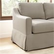 Harper 57W Loveseat & Storage Ottoman with Slipcovers - Sand Basketweave Fabric