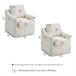 Harper Swivel Accent Chairs with Slipcovers-Set of 2 - Ivory Basketweave Fabric