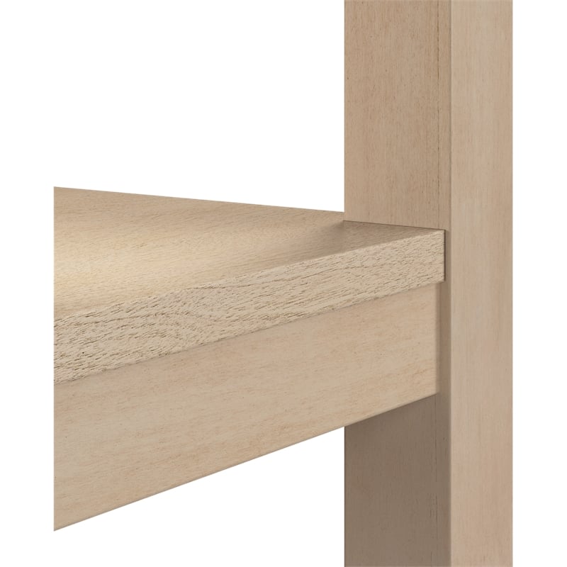 Bush Home Camille Fluted 5 Shelf Bookcase with Doors in Natural Birch