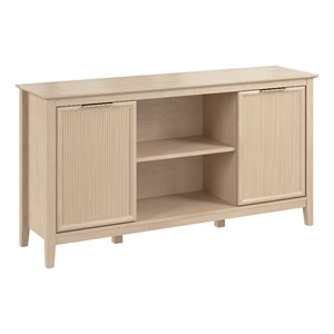 Bush Home Camille 58W Fluted TV Stand with Storage in Natural Birch