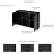 Bush Home Essence Accent Cabinet with Doors in Black Stipple