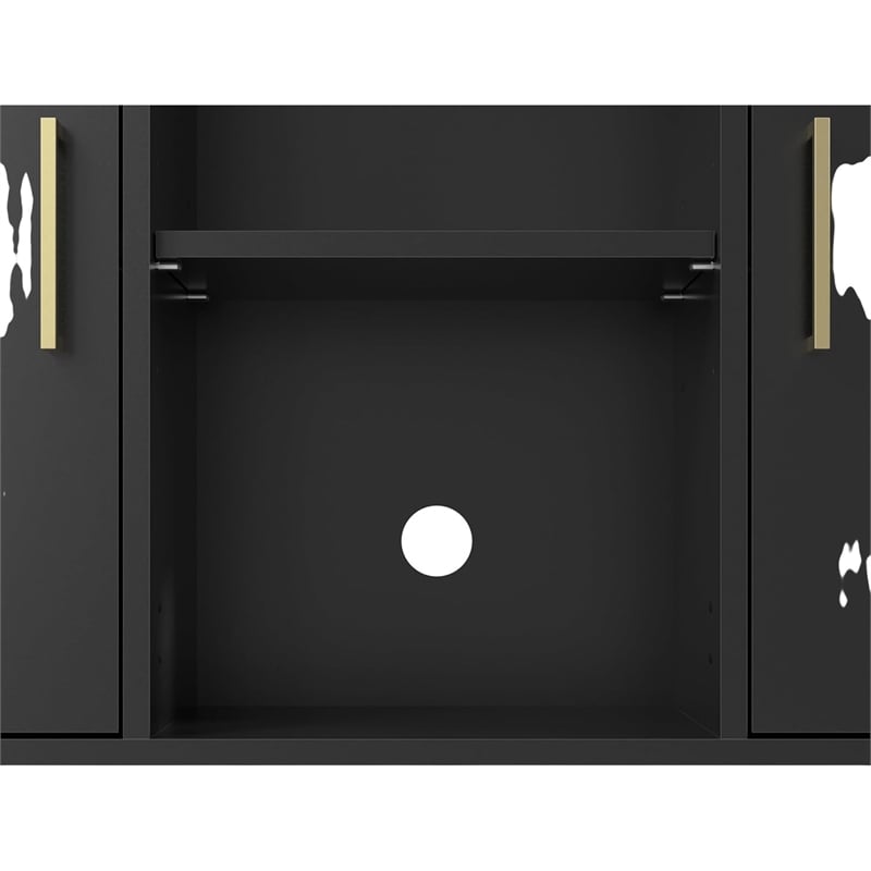 Bush Home Essence Accent Cabinet with Doors in Black Stipple