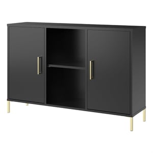 Bush Home Essence Accent Cabinet with Doors in Black Stipple